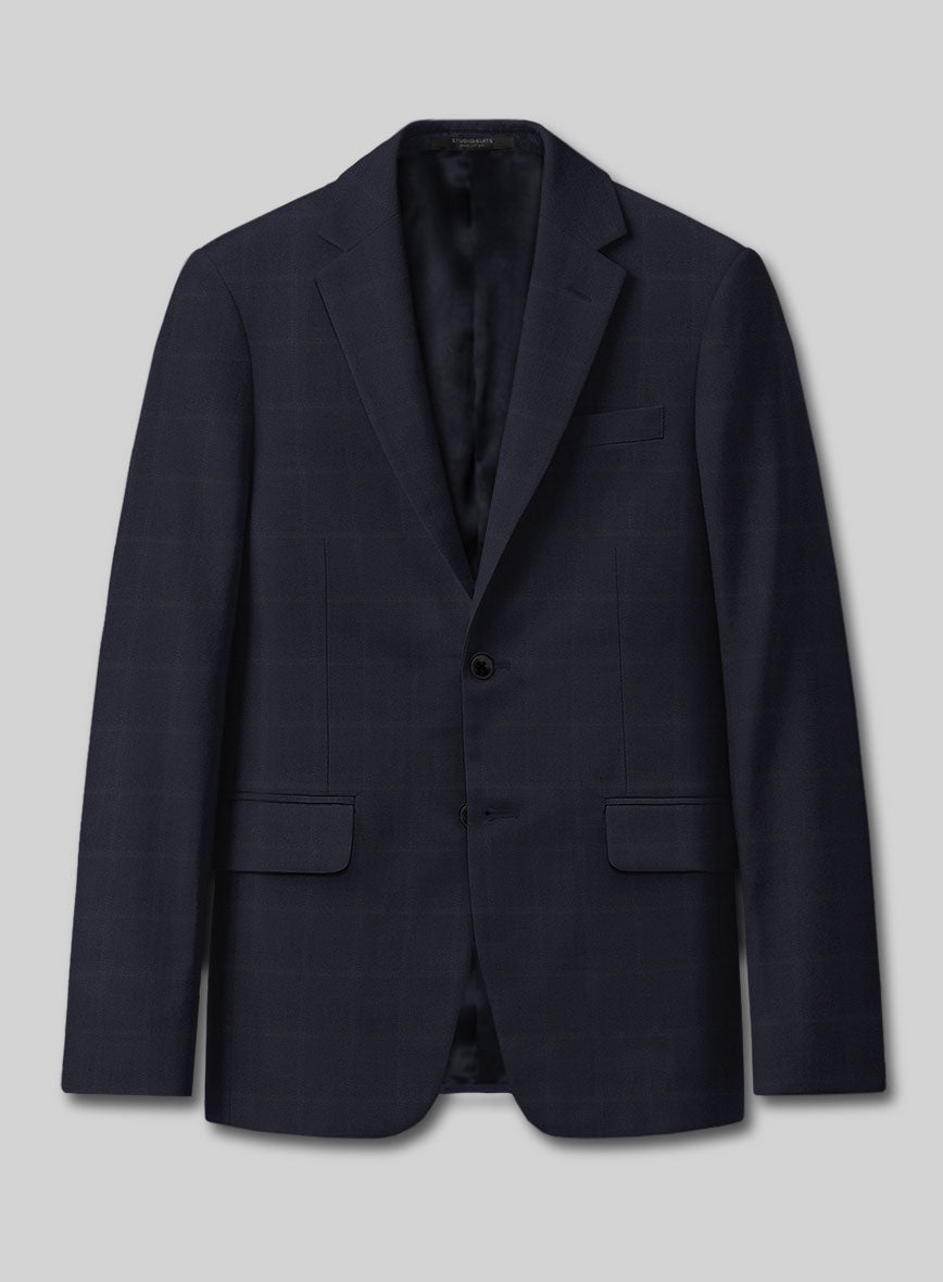 Lanificio Zegna Electa Corta Blue Checks Wool Jacket - StudioSuits