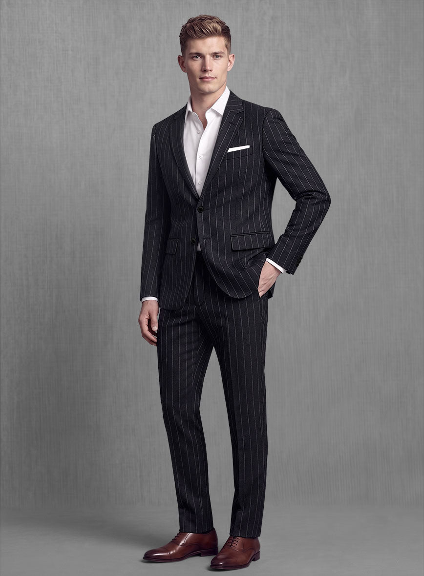 Lanificio Zegna Loop Adana Blue Stripe Wool Suit - StudioSuits