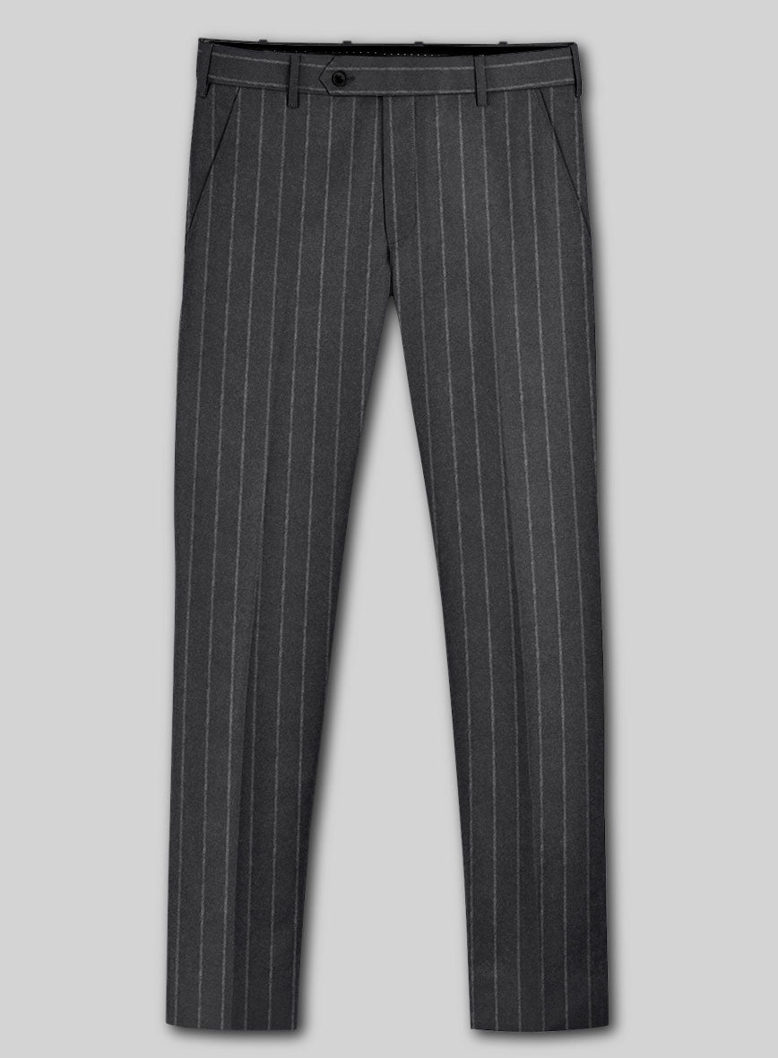Lanificio Zegna Loop Adana Gray Stripe Wool Pants - StudioSuits