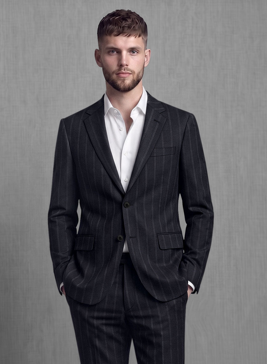 Lanificio Zegna Loop Dovana Blue Stripe Wool Jacket - StudioSuits