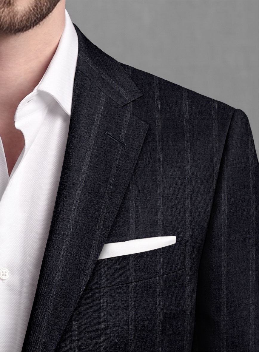 Lanificio Zegna Loop Dovana Blue Stripe Wool Jacket - StudioSuits