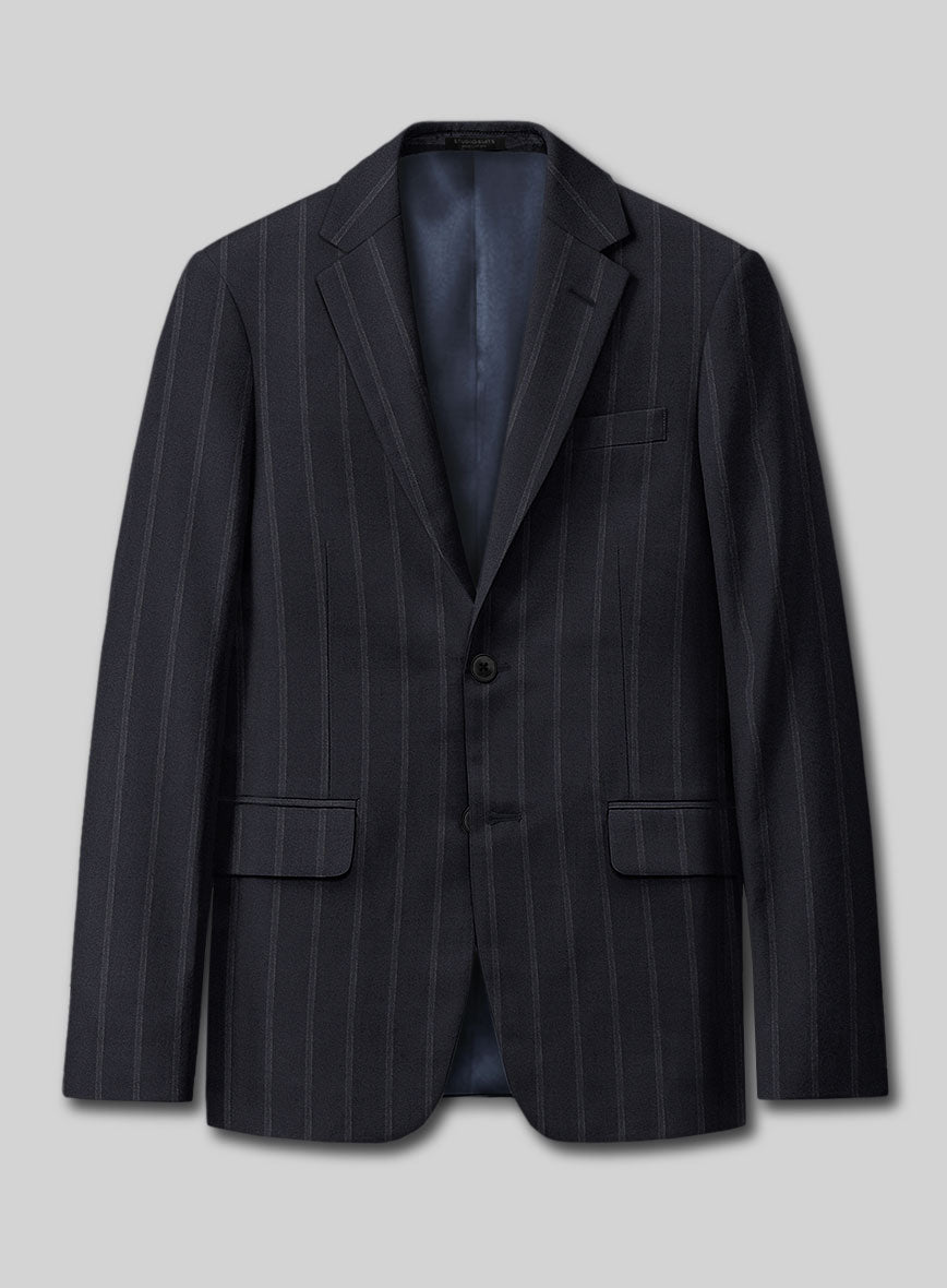 Lanificio Zegna Loop Dovana Blue Stripe Wool Jacket - StudioSuits