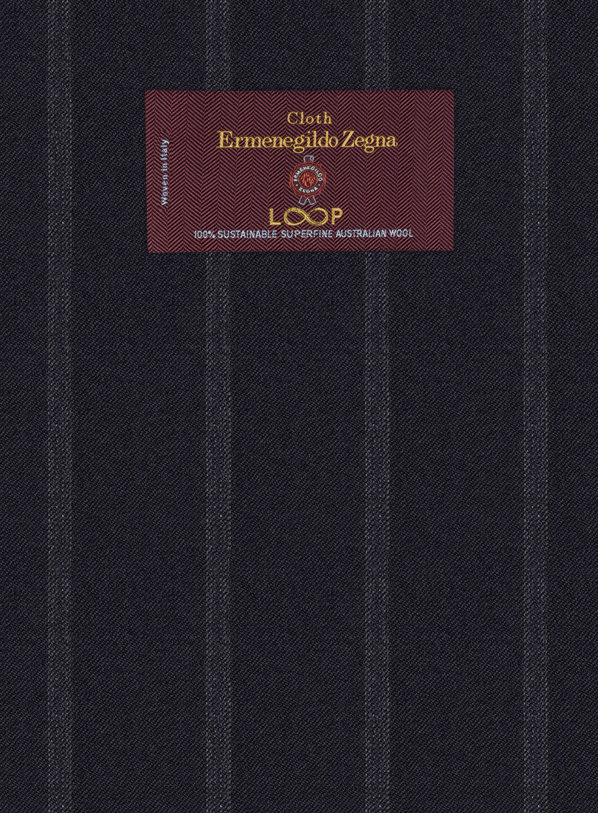 Lanificio Zegna Loop Dovana Blue Stripe Wool Suit - StudioSuits