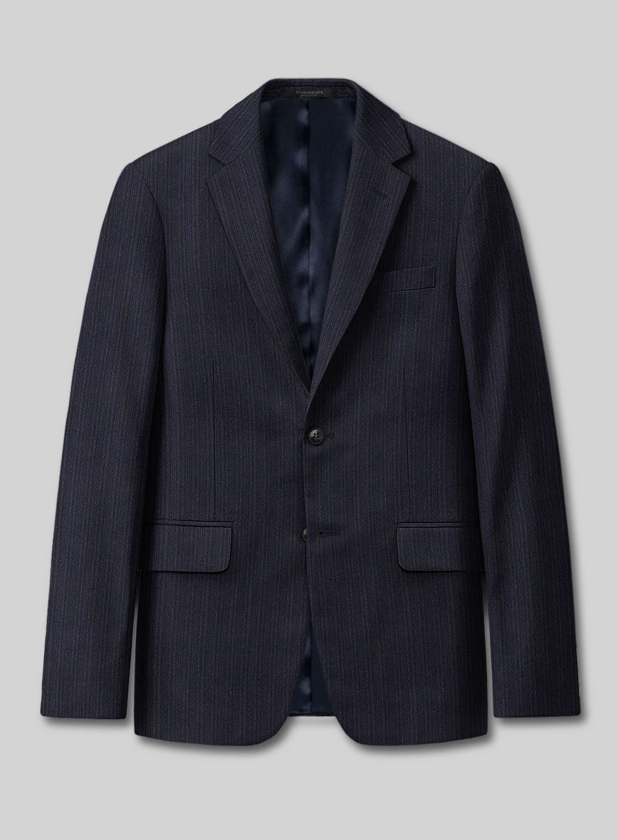 Lanificio Zegna Loop Laonel Blue Stripe Wool Suit - StudioSuits