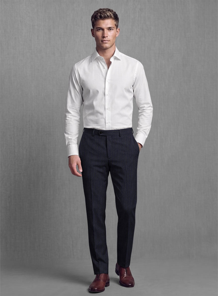 Lanificio Zegna Loop Laonel Blue Stripe Wool Suit - StudioSuits