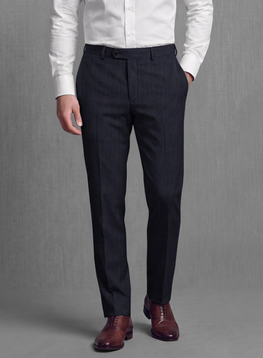Lanificio Zegna Loop Laonel Blue Stripe Wool Suit - StudioSuits