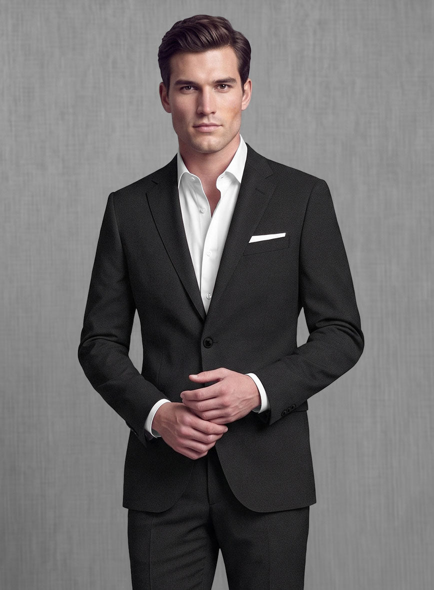 Lanificio Zegna Traveller Black Wool Suit – StudioSuits