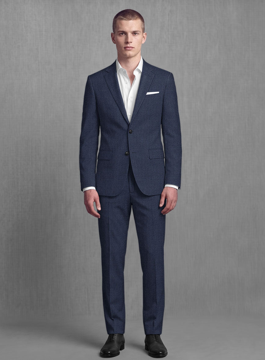 Lanificio Zegna Traveller Denim Blue Wool Suit - StudioSuits