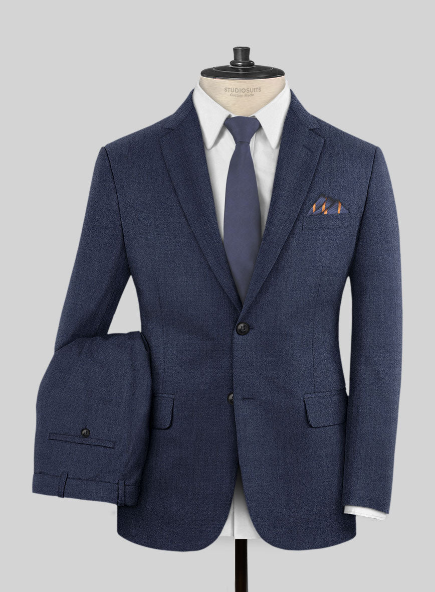 Lanificio Zegna Traveller Denim Blue Wool Suit - StudioSuits