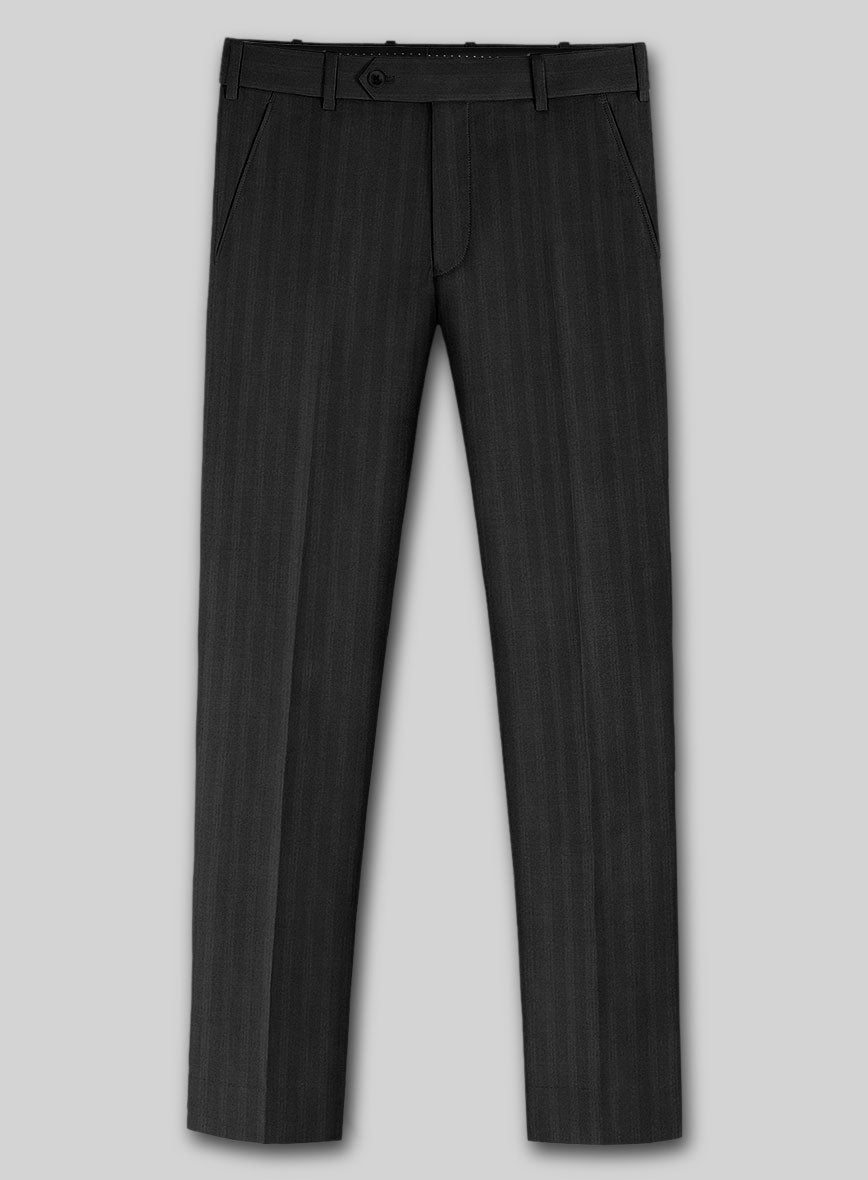 Lanificio Zegna Traveller Jaspal Black Stripe Wool Pants – StudioSuits