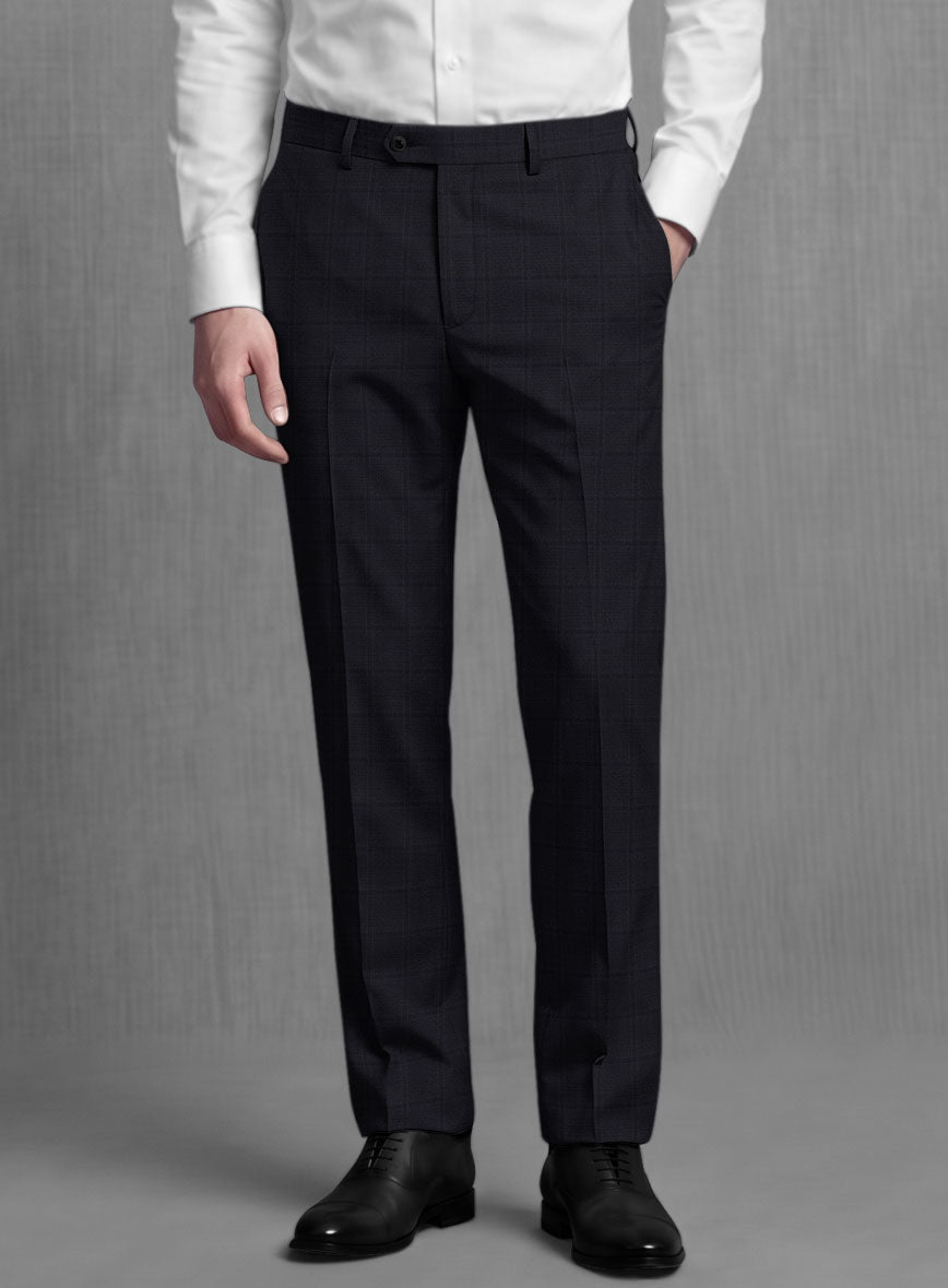 Lanificio Zegna Traveller Sarcos Blue Checks Wool Pants - StudioSuits