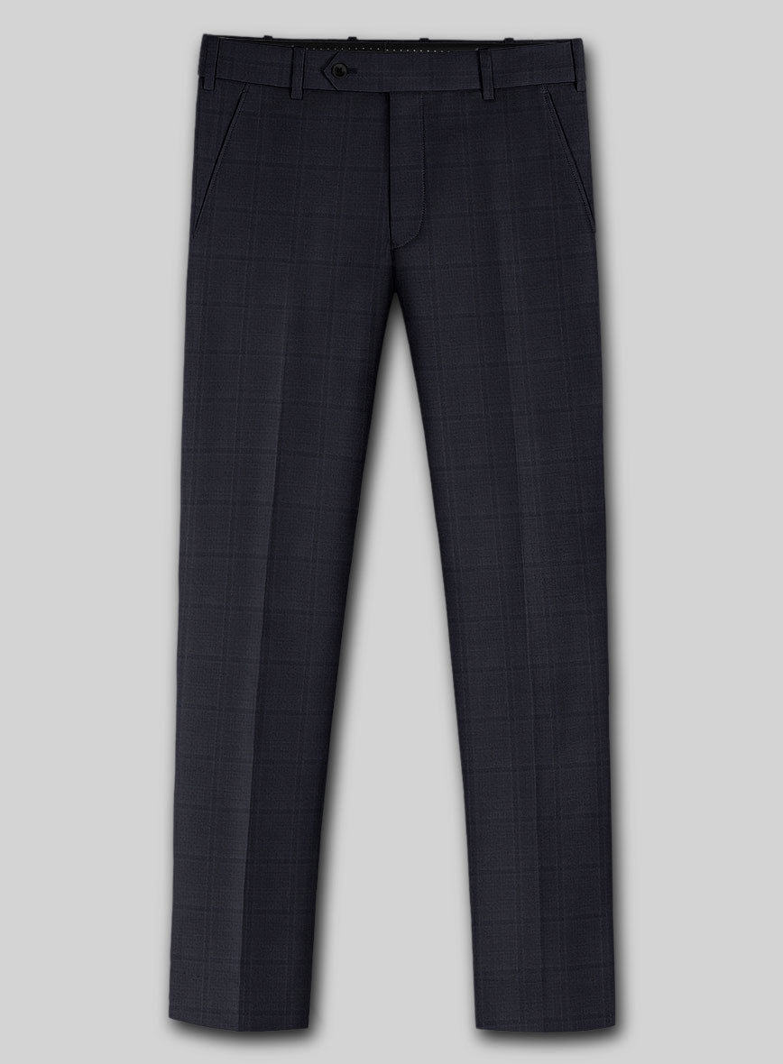 Lanificio Zegna Traveller Sarcos Blue Checks Wool Pants - StudioSuits