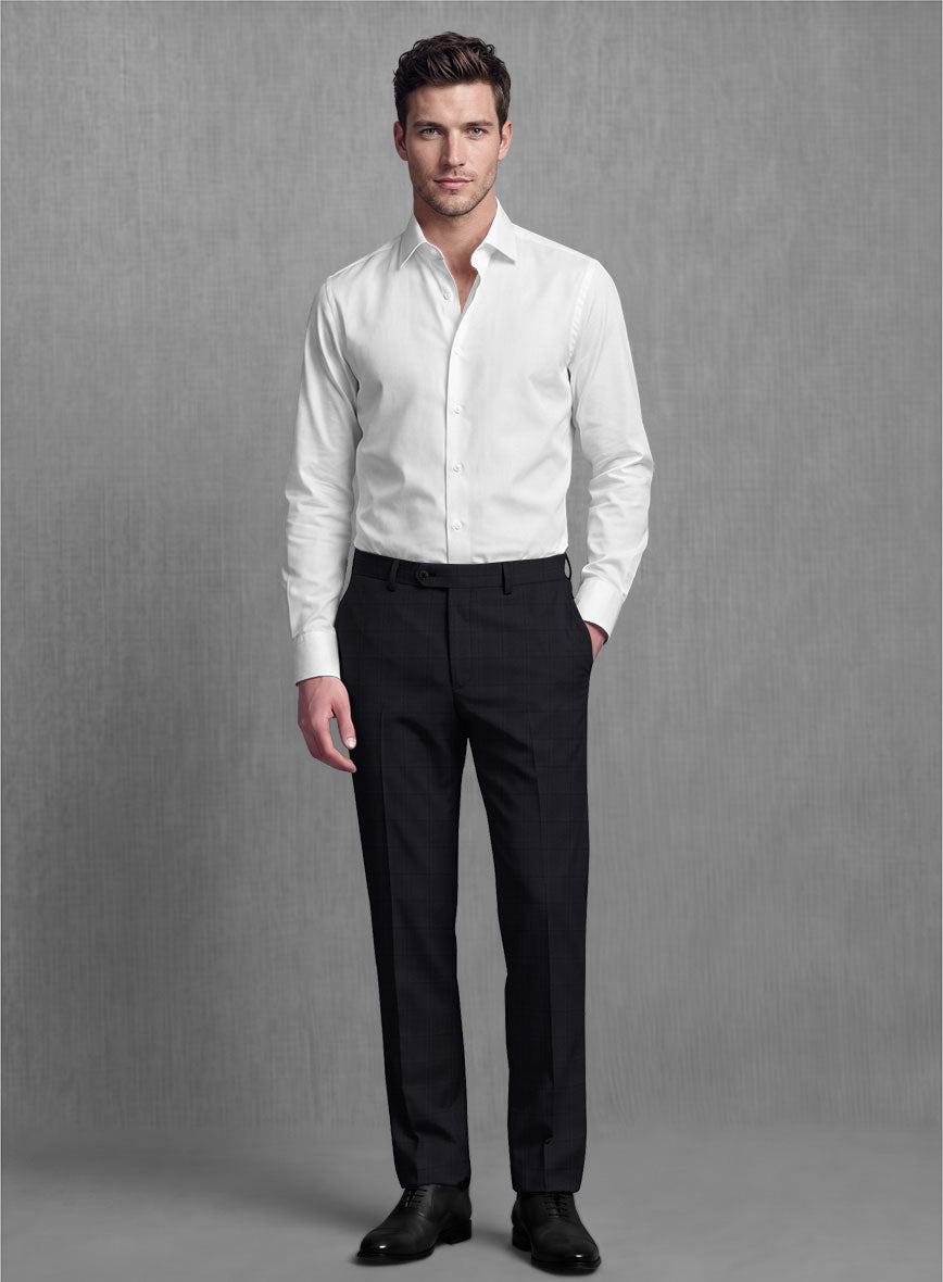 Lanificio Zegna Traveller Sarcos Blue Checks Wool Pants - StudioSuits