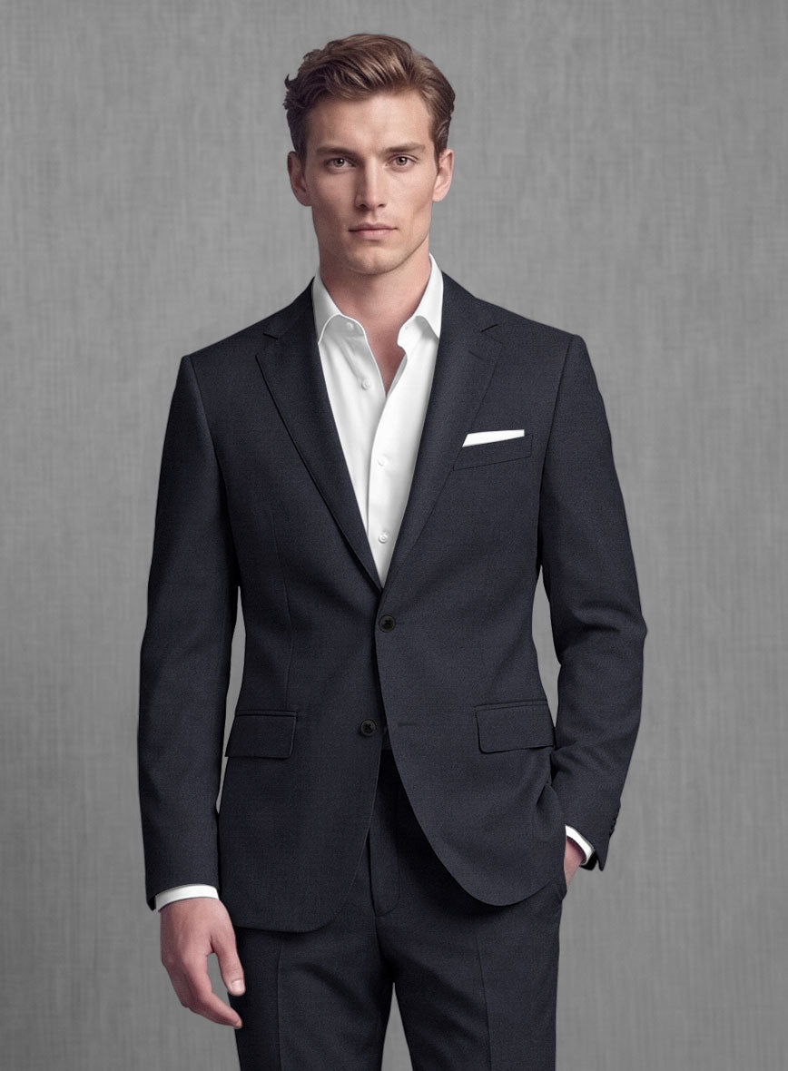 Lanificio Zegna Trofeo Ebony Blue Wool Suit - StudioSuits