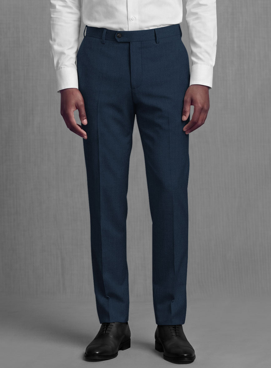 Lanificio Zegna Trofeo Flat Blue Wool Suit - StudioSuits