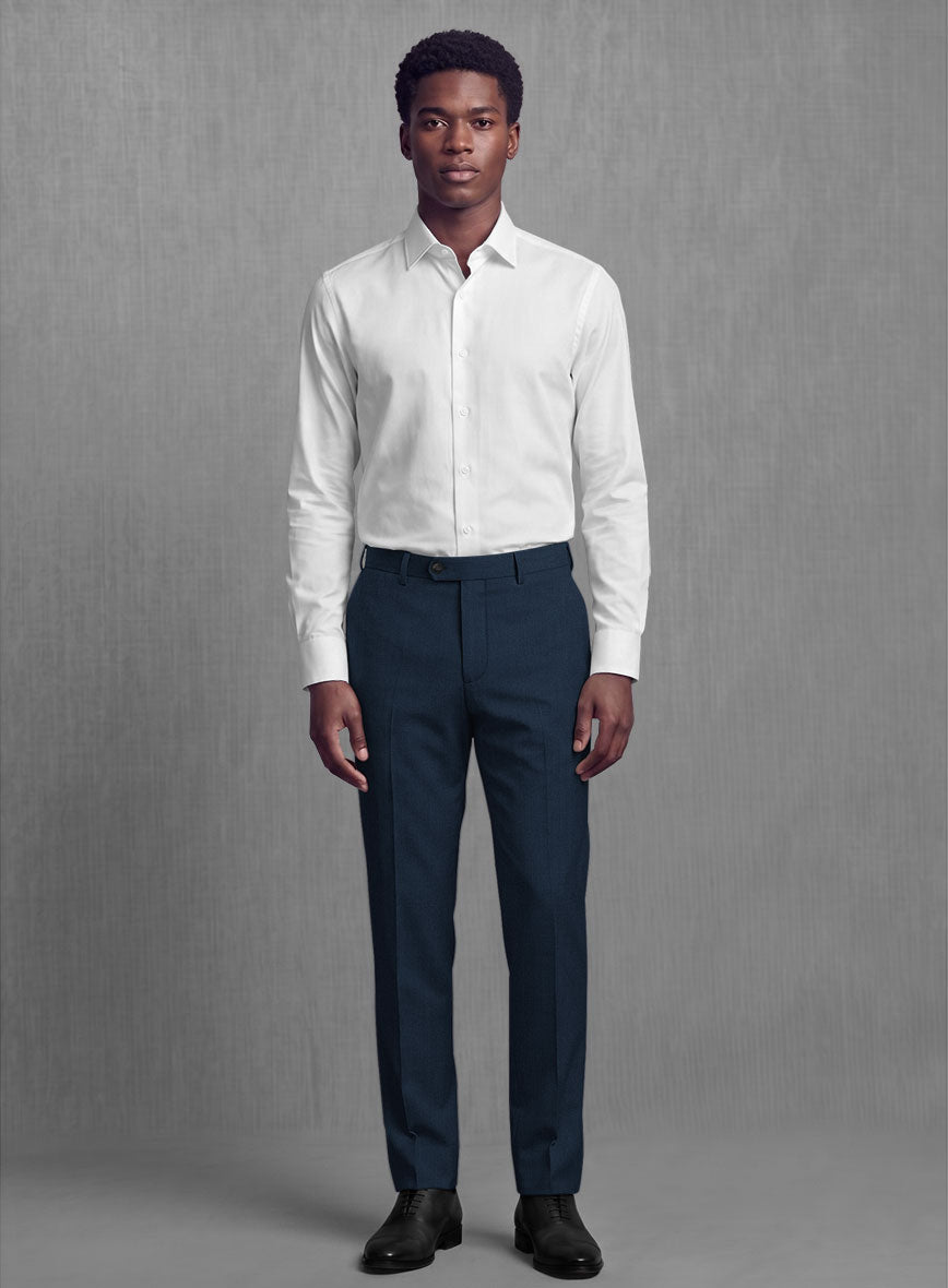 Lanificio Zegna Trofeo Flat Blue Wool Suit - StudioSuits
