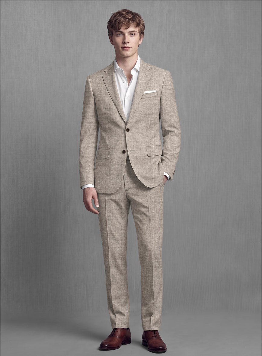 Lanificio Zegna Trofeo Light Brown Wool Suit - StudioSuits