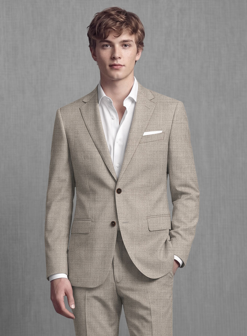 Lanificio Zegna Trofeo Light Brown Wool Suit - StudioSuits