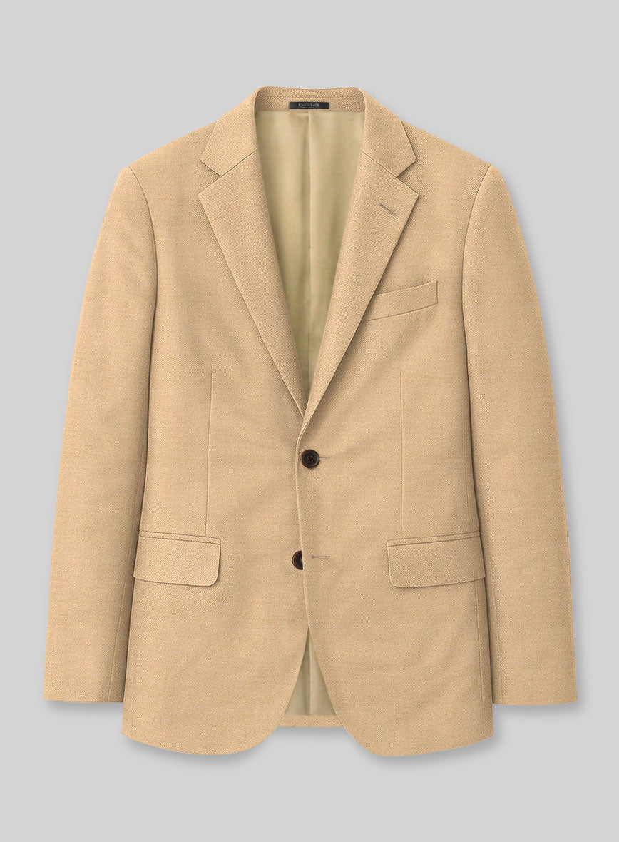Lanificio Zegna Trofeo Mocha Beige Wool Jacket - StudioSuits