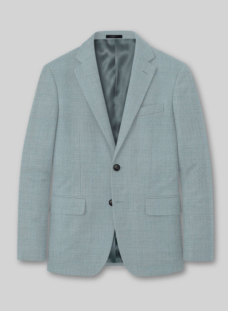 Lanificio Zegna Trofeo Moonstone Blue Wool Jacket - StudioSuits