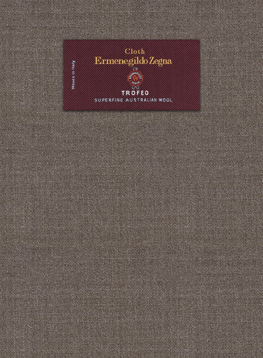 Lanificio Zegna Trofeo Mud Brown Wool Pants - StudioSuits