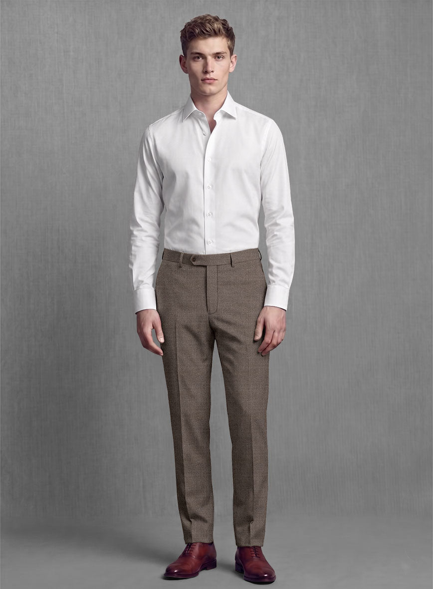 Lanificio Zegna Trofeo Mud Brown Wool Suit - StudioSuits