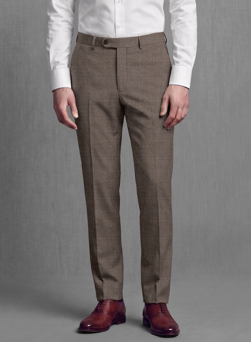 Lanificio Zegna Trofeo Mud Brown Wool Suit - StudioSuits
