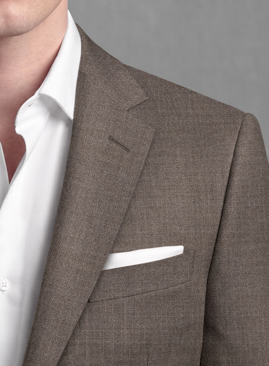 Lanificio Zegna Trofeo Mud Brown Wool Suit - StudioSuits
