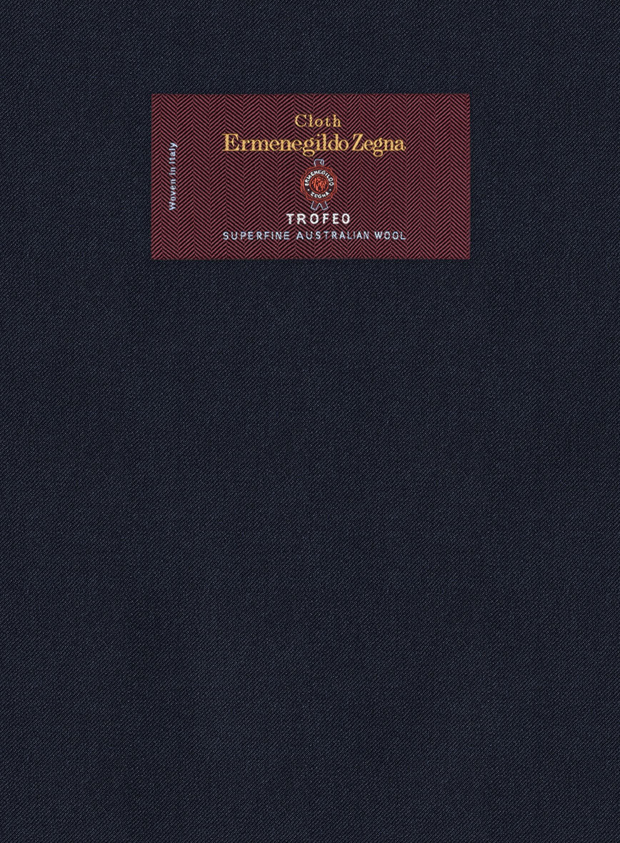 Lanificio Zegna Trofeo Navy Blue Wool Jacket - StudioSuits
