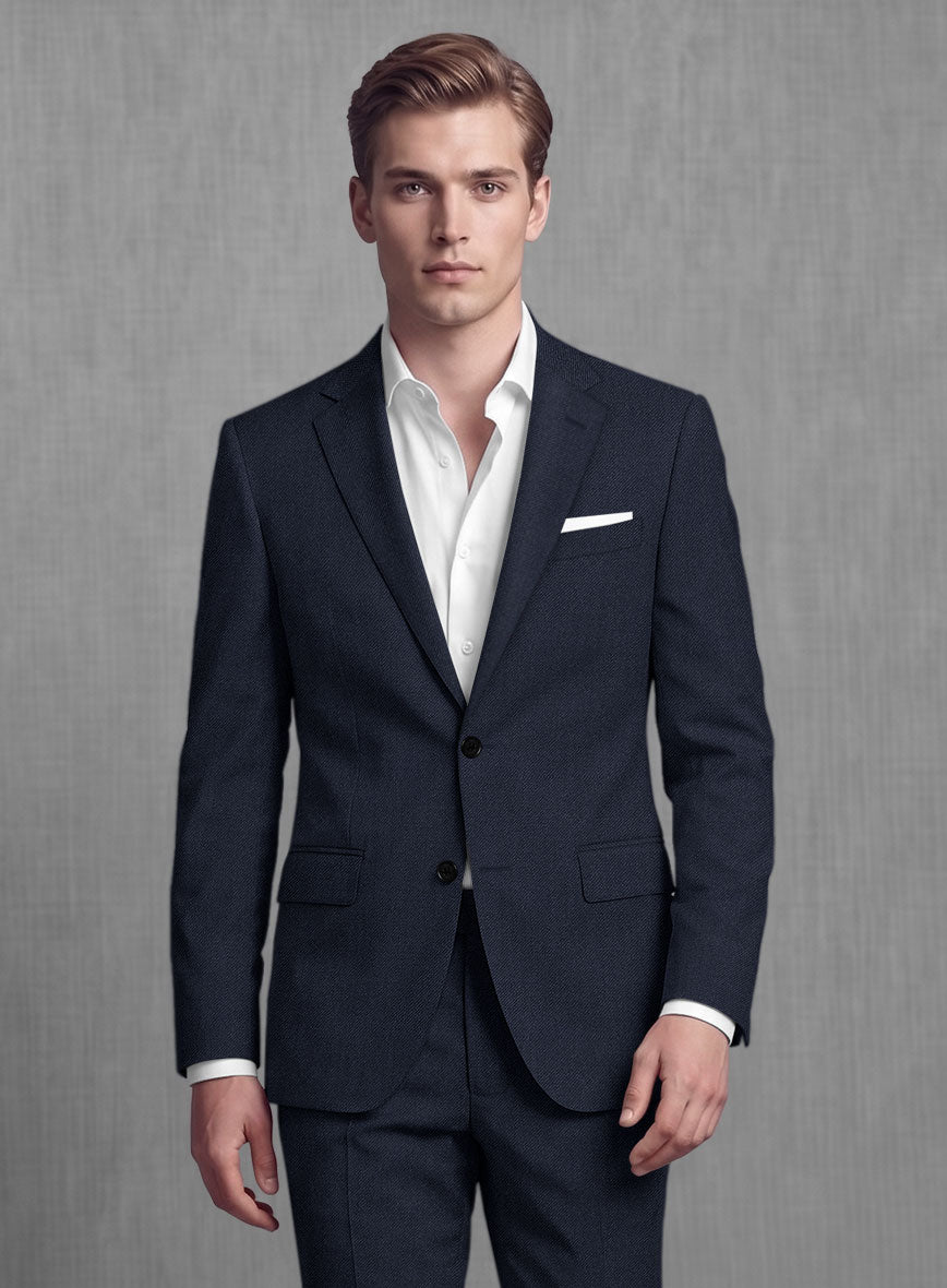 Lanificio Zegna Trofeo Navy Blue Wool Jacket - StudioSuits
