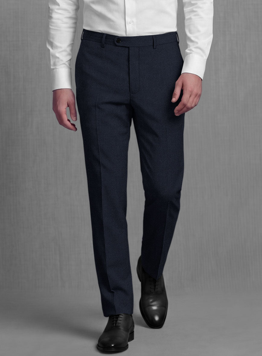 Lanificio Zegna Trofeo Navy Blue Wool Pants - StudioSuits
