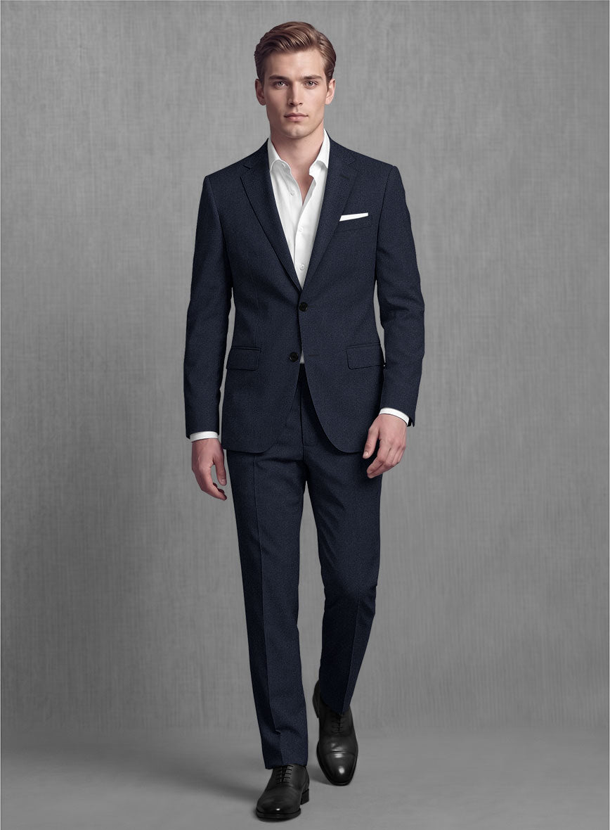 Lanificio Zegna Trofeo Navy Blue Wool Suit - StudioSuits