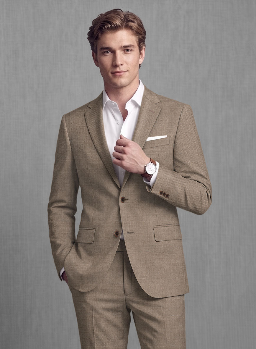 Lanificio Zegna Trofeo Sharkskin Brown Wool Suit – StudioSuits