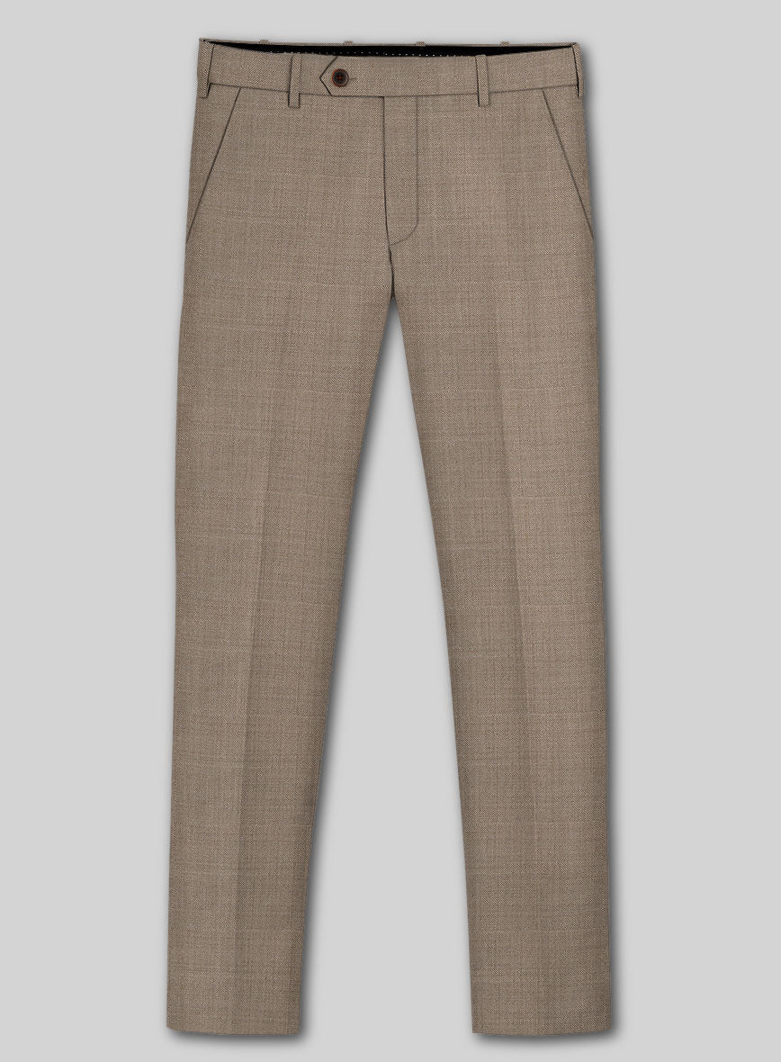 Lanificio Zegna Trofeo Sharkskin Brown Wool Suit - StudioSuits