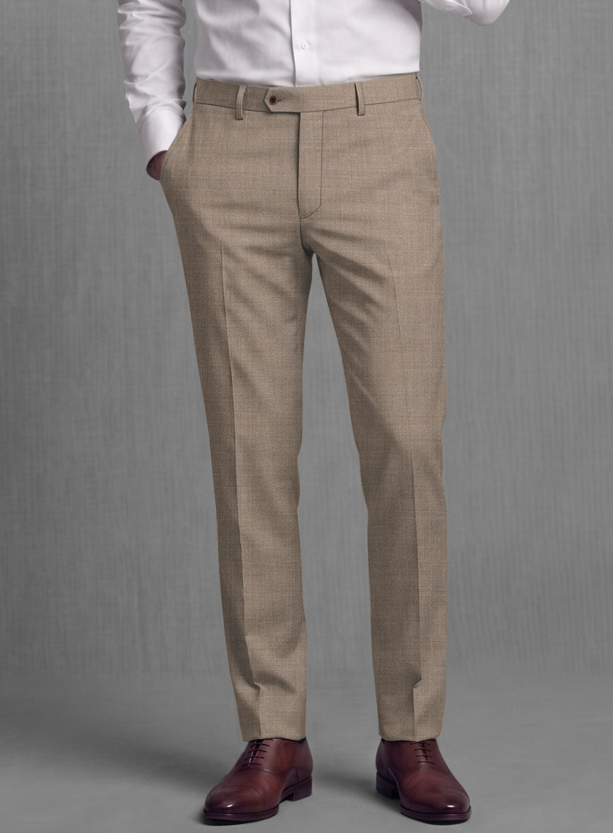 Lanificio Zegna Trofeo Sharkskin Brown Wool Suit - StudioSuits