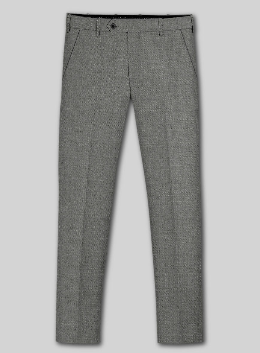 Lanificio Zegna Trofeo Sharkskin Gray Wool Pants - StudioSuits