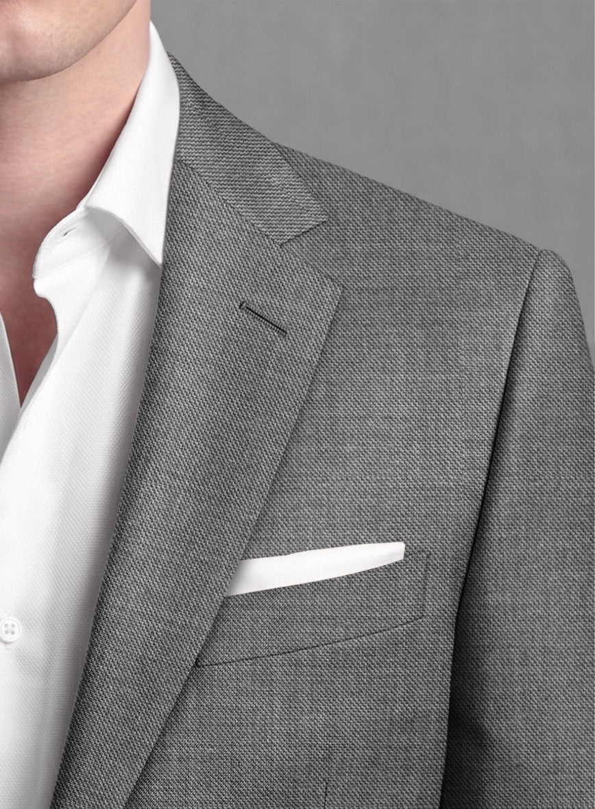 Lanificio Zegna Trofeo Sharkskin Gray Wool Suit - StudioSuits