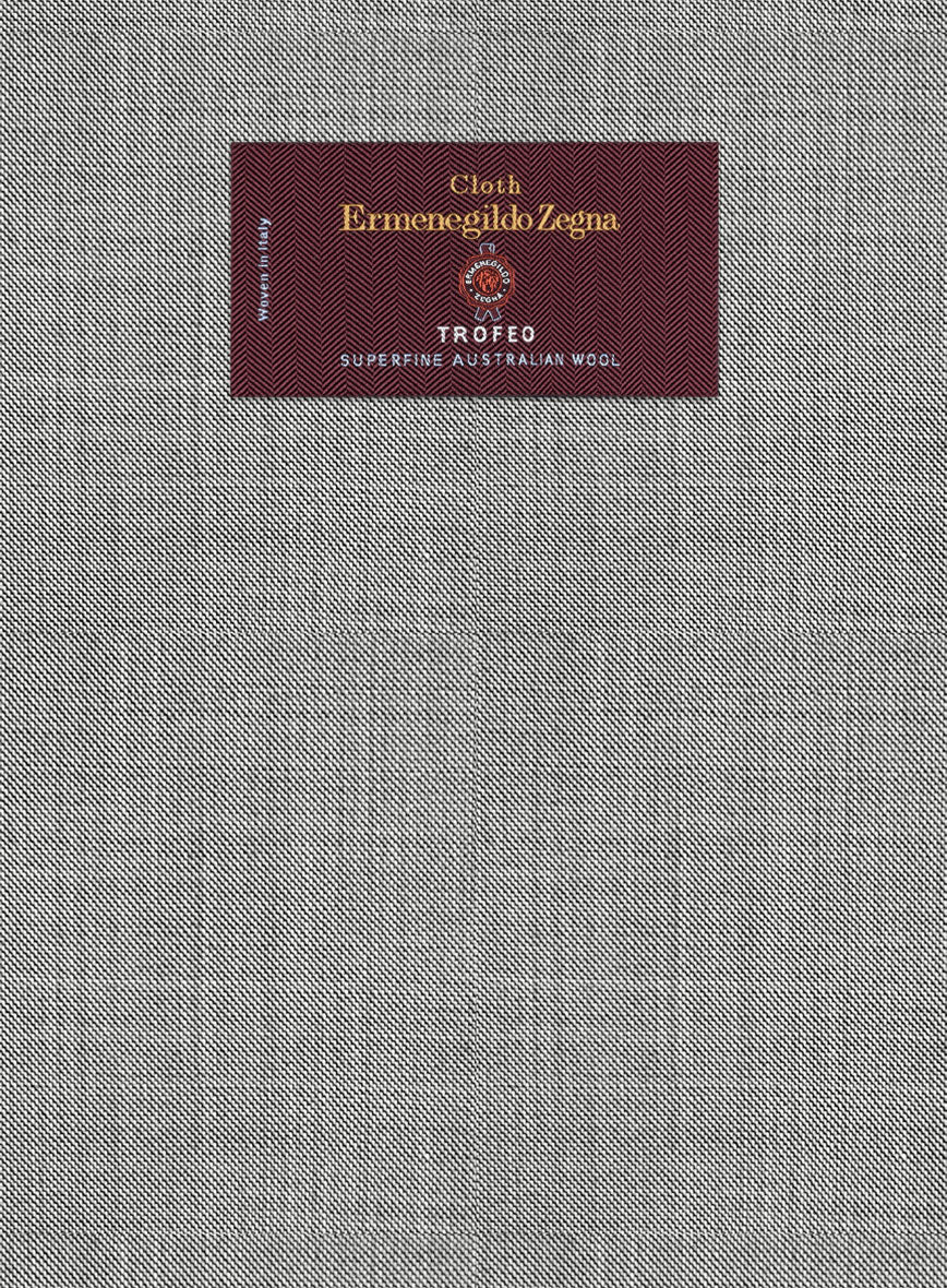 Lanificio Zegna Trofeo Sharkskin Light Gray Wool Jacket - StudioSuits