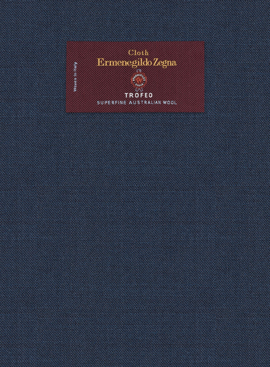 Lanificio Zegna Trofeo Sharkskin Royal Blue Wool Jacket - StudioSuits