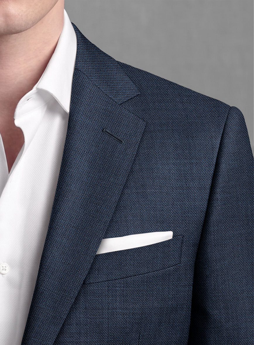 Lanificio Zegna Trofeo Sharkskin Royal Blue Wool Suit - StudioSuits