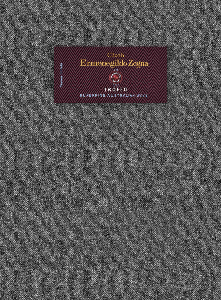 Lanificio Zegna Trofeo Slate Gray Wool Pants - StudioSuits