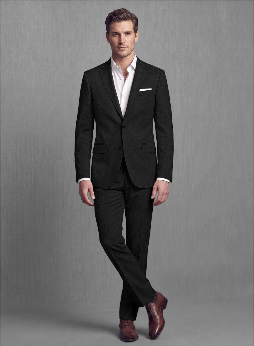 Lanificio Zegna Trofeo Smoky Black Wool Suit - StudioSuits