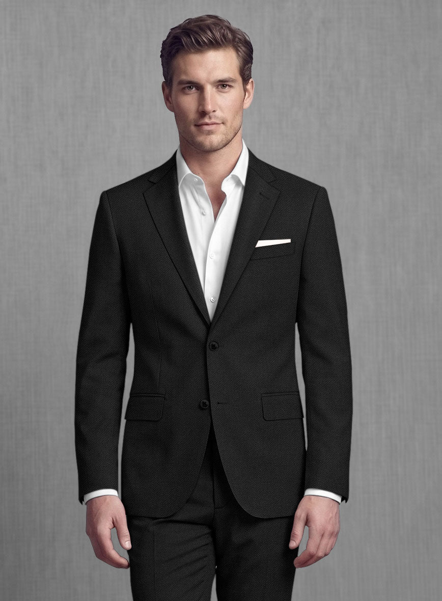 Lanificio Zegna Trofeo Smoky Black Wool Jacket - StudioSuits