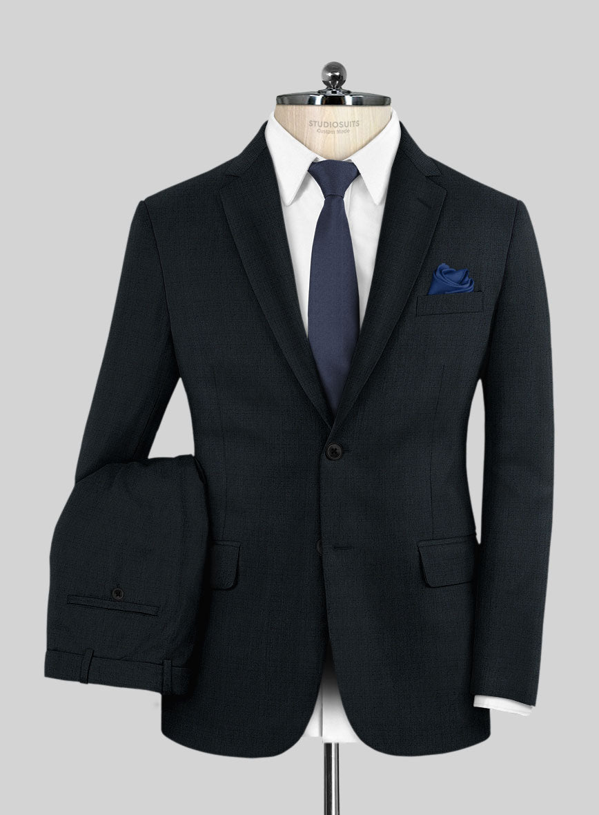 Lanificio Zegna Trofeo Jolge Dark Blue Checks Wool Suit - StudioSuits