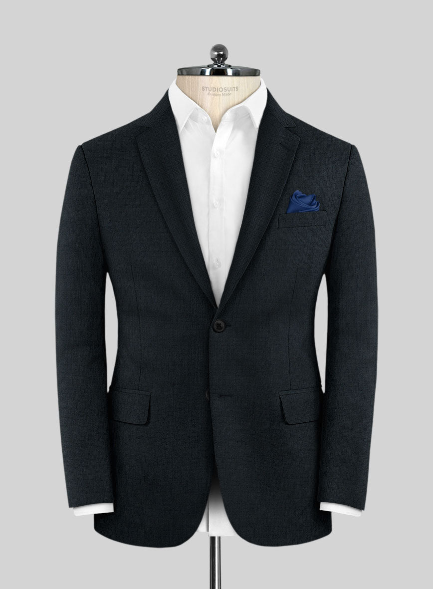 Lanificio Zegna Trofeo Jolge Dark Blue Checks Wool Suit - StudioSuits