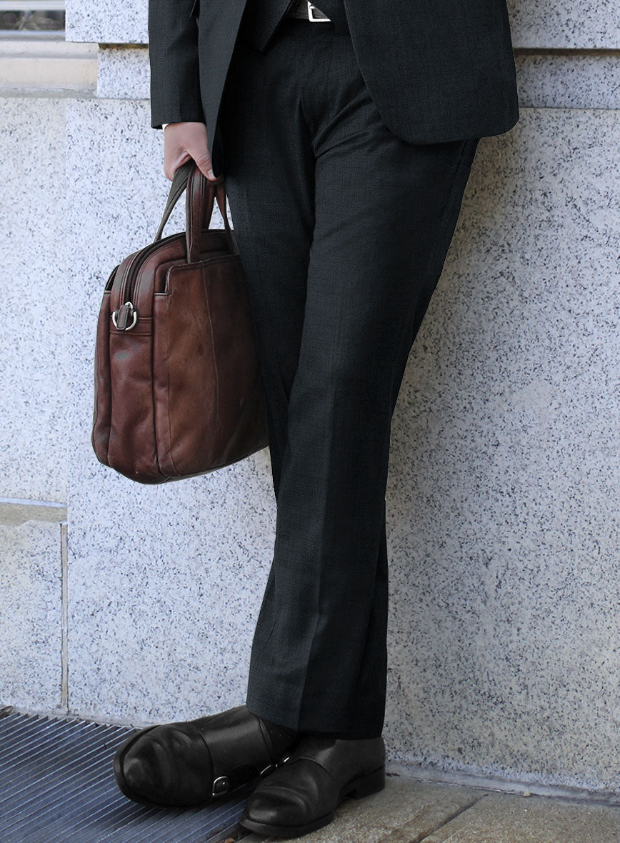 Lanificio Zegna Trofeo Jolge Dark Blue Checks Wool Pants - StudioSuits