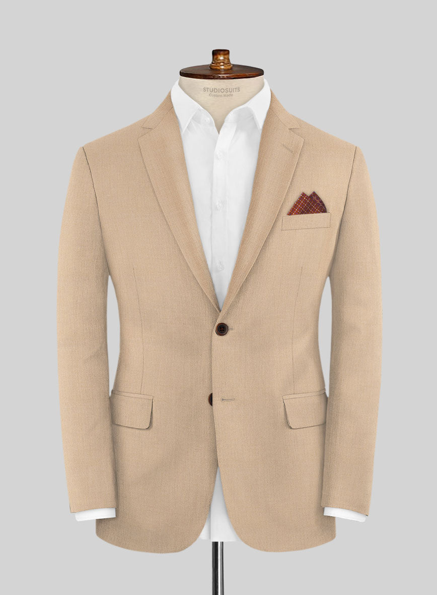 Lanificio Zegna Trofeo Mocha Beige Wool Suit - StudioSuits