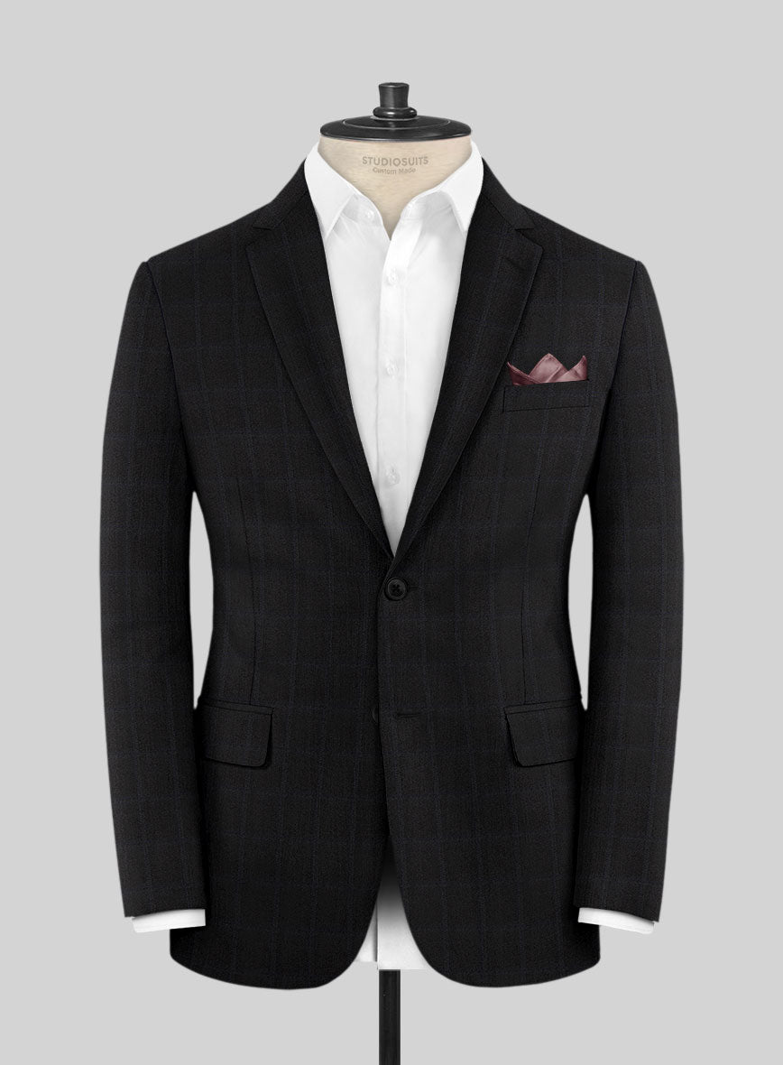 Lanificio Zegna Electa Corta Black Checks Wool Jacket - StudioSuits