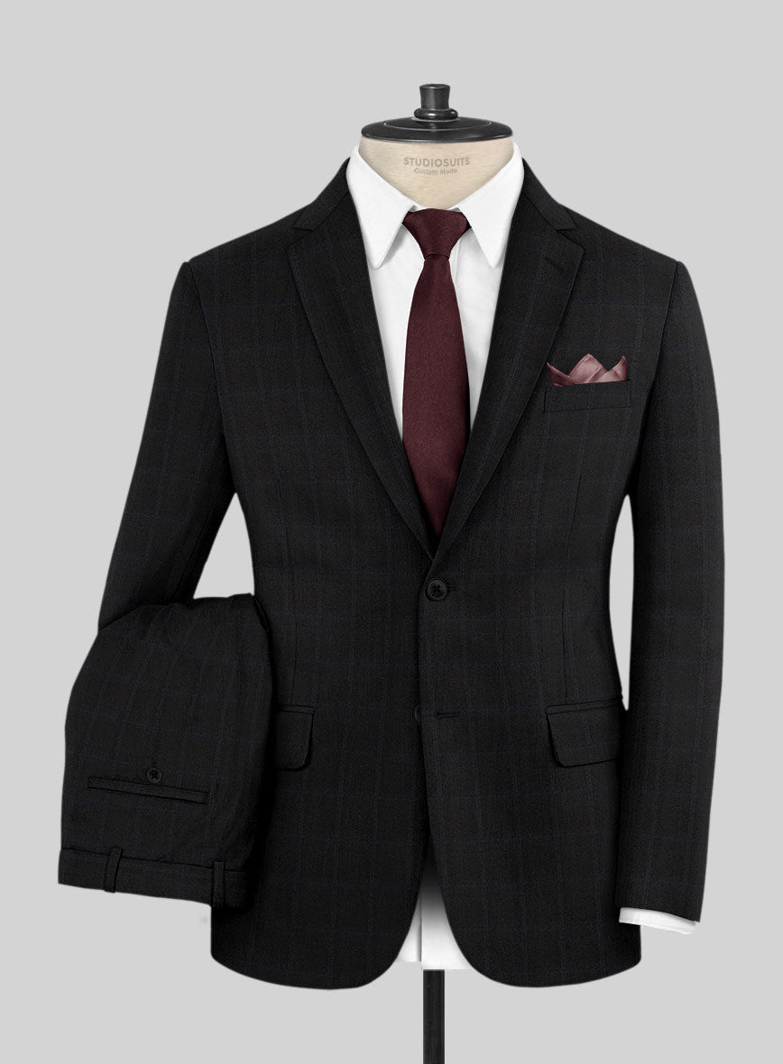 Lanificio Zegna Electa Corta Black Checks Wool Suit - StudioSuits