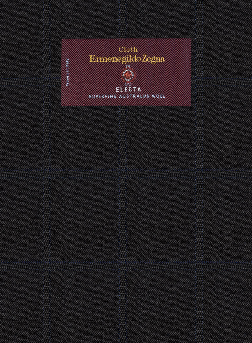 Lanificio Zegna Electa Corta Black Checks Wool Suit - StudioSuits
